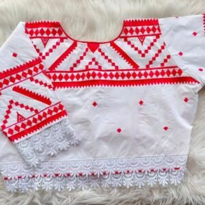 Double Lesh Jamdani Boatneck Blouse