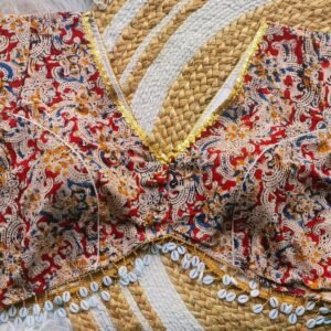 Kalamkari v neck stylish blouse