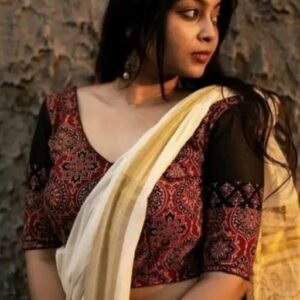 Ajrakh backless blouse