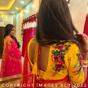 Khadi kundan blouse
