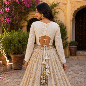 chikankari backless